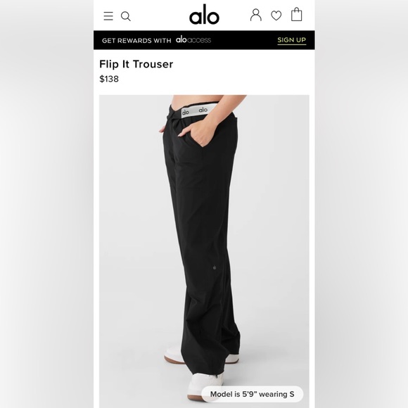 NWT Alo Yoga Flip It Trousers in Black Size L - Picture 3 of 16